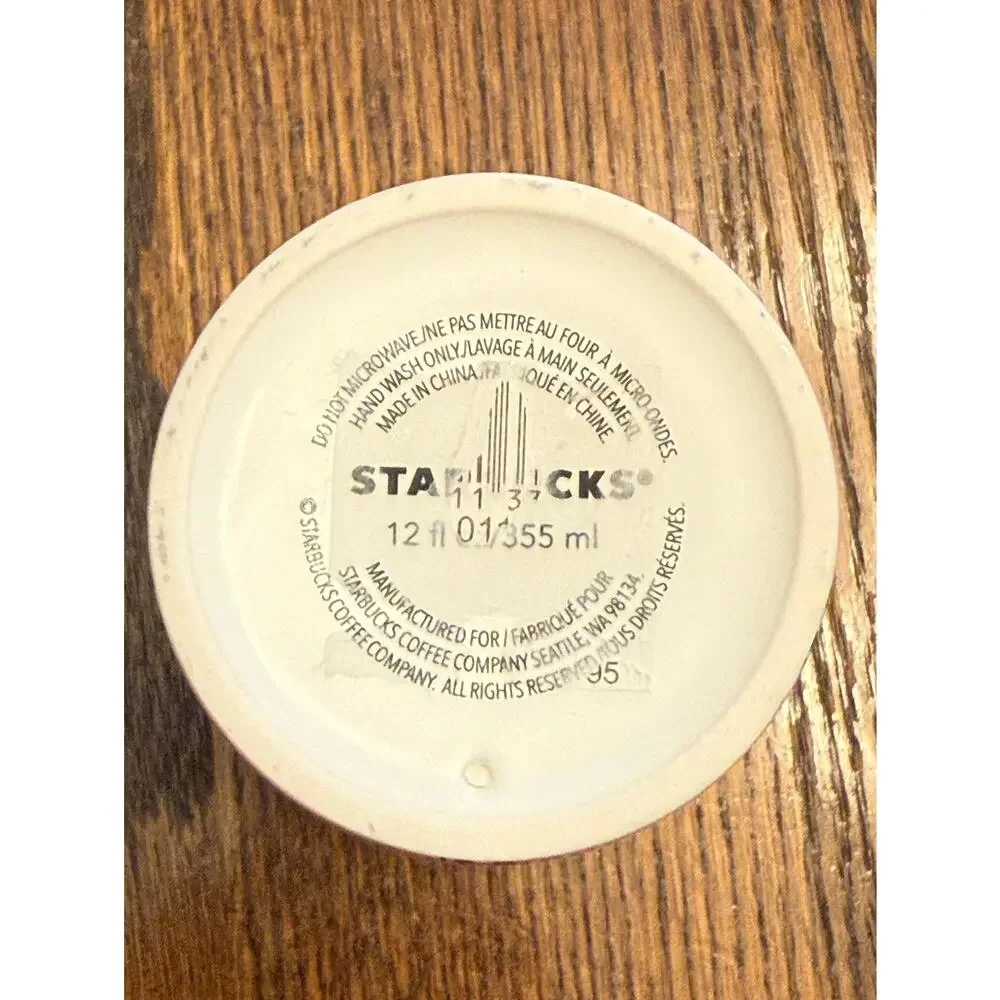 Starbucks ban.do Floral Pink Ceramic Travel Mug Vintage